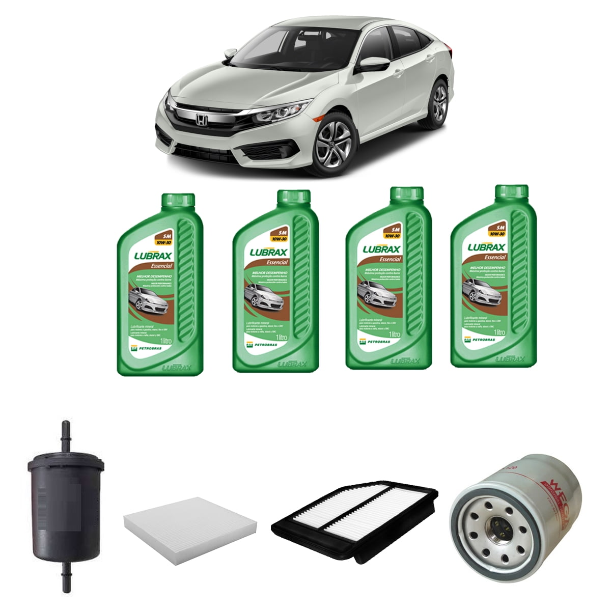 Troca De Oleo New Civic 1.8 Oleo Lubrax Essencial 10w30 Mineral em até 6x sem juros